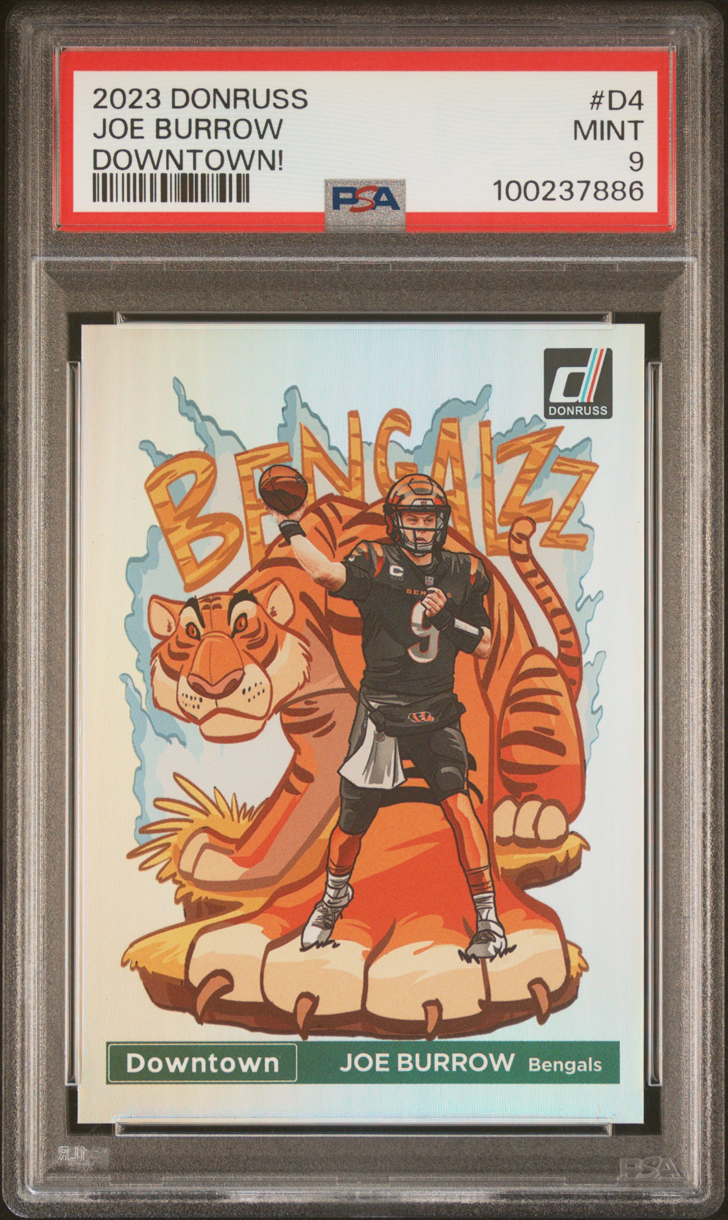 2023 Panini Donruss Downtown! Joe Burrow #D4 Mint 9 front