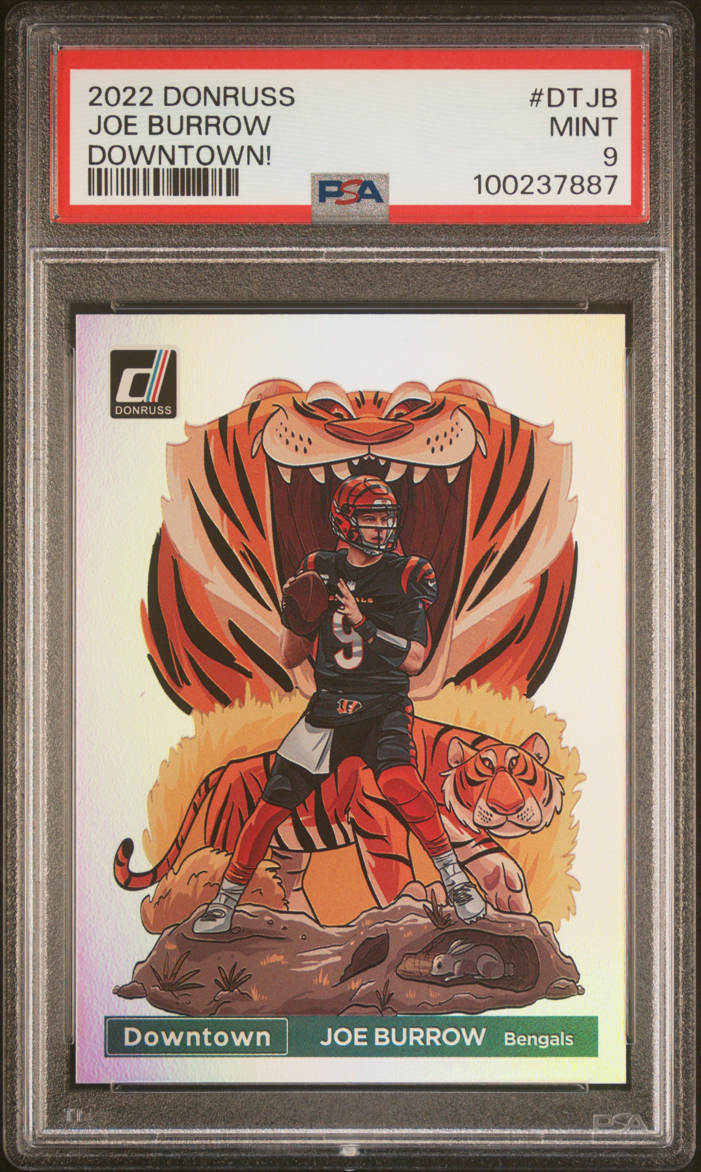2022 Panini Donruss Downtown Joe Burrow #Dtjb (Downtown!) Mint 9 front