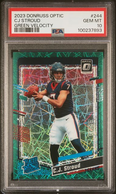 2023 Panini Donruss Optic Cj Stroud #244 (Green Velocity) Gem Mt 10 front