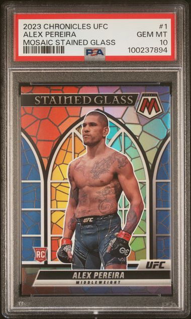 2023 Panini Chronicles Ufc Mosaic Stained Glass Alex Pereira #1 Gem Mt 10 front