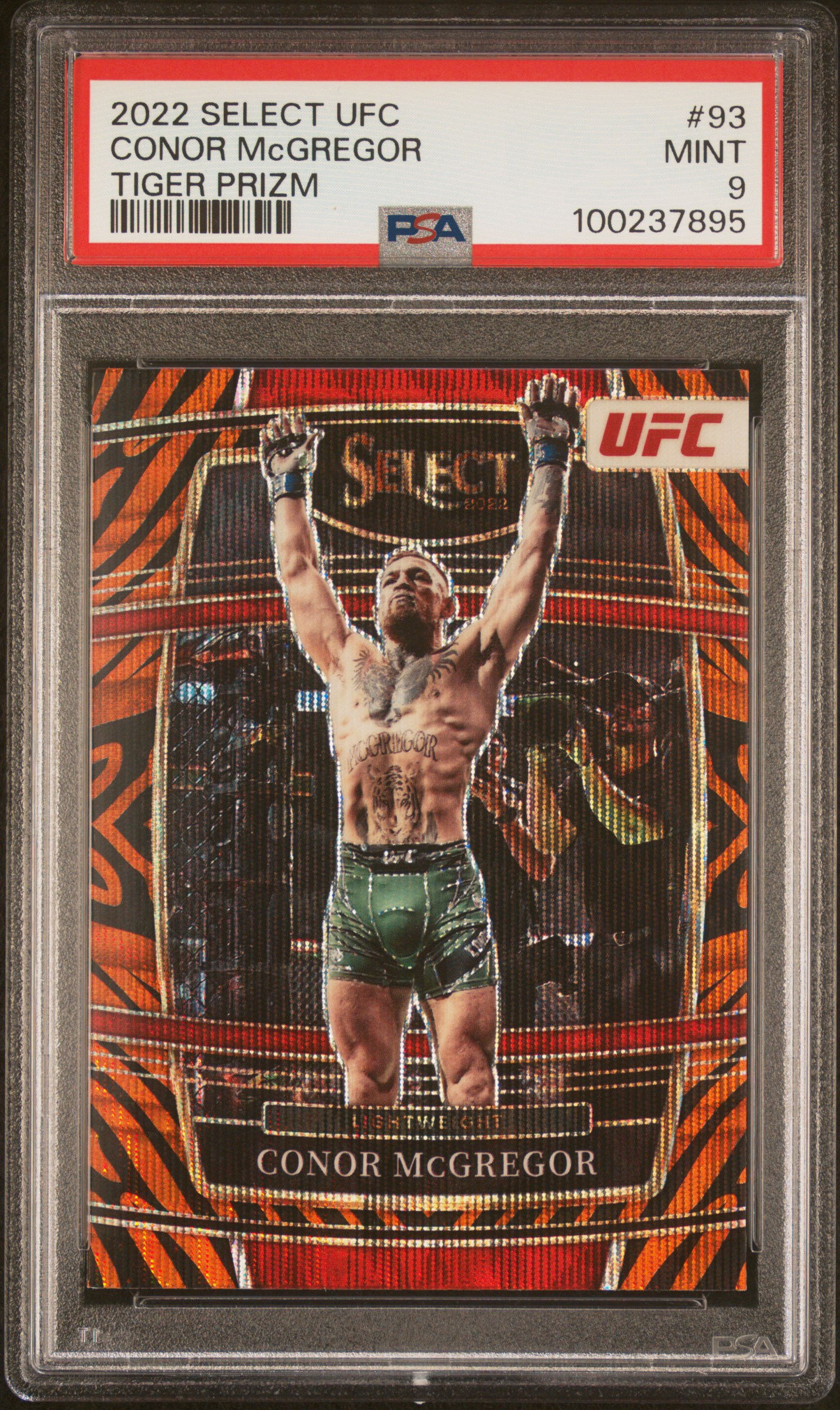 2022 Panini Select Ufc Conor Mcgregor #93 (Tiger Prizm) Mint 9 front