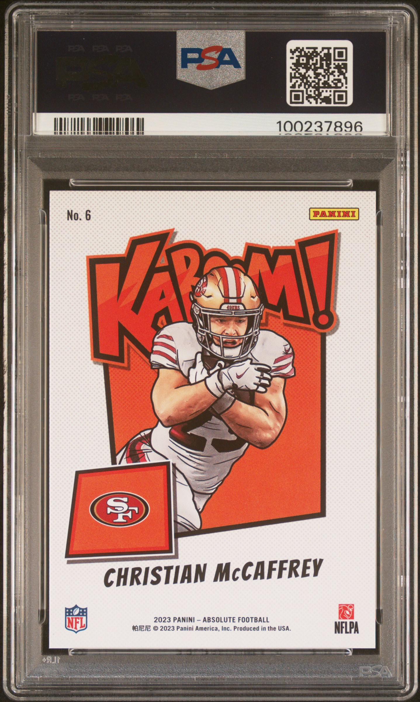 2023 Panini Absolute Kaboom! Horizontal Christian Mccaffrey #6 Mint 9 back