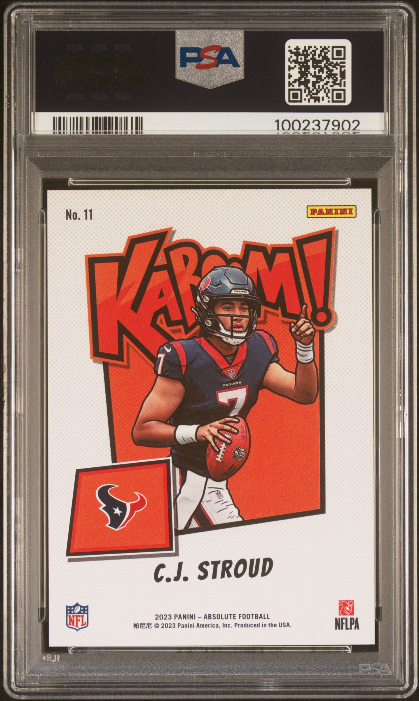 2023 Panini Absolute Kaboom! Horizontal Cj Stroud #11 Mint 9 back