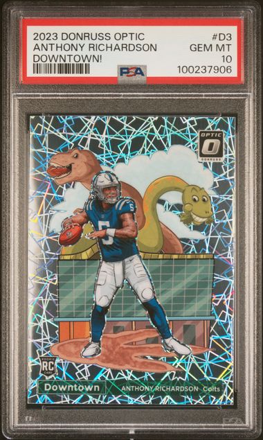 2023 Panini Donruss Optic Downtown! Anthony Richardson #D3 Gem Mt 10 front