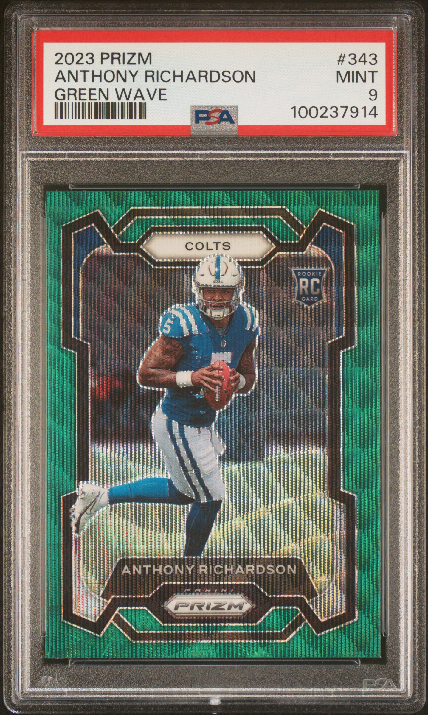 2023 Panini Prizm Anthony Richardson #343 (Green Wave) Mint 9 front