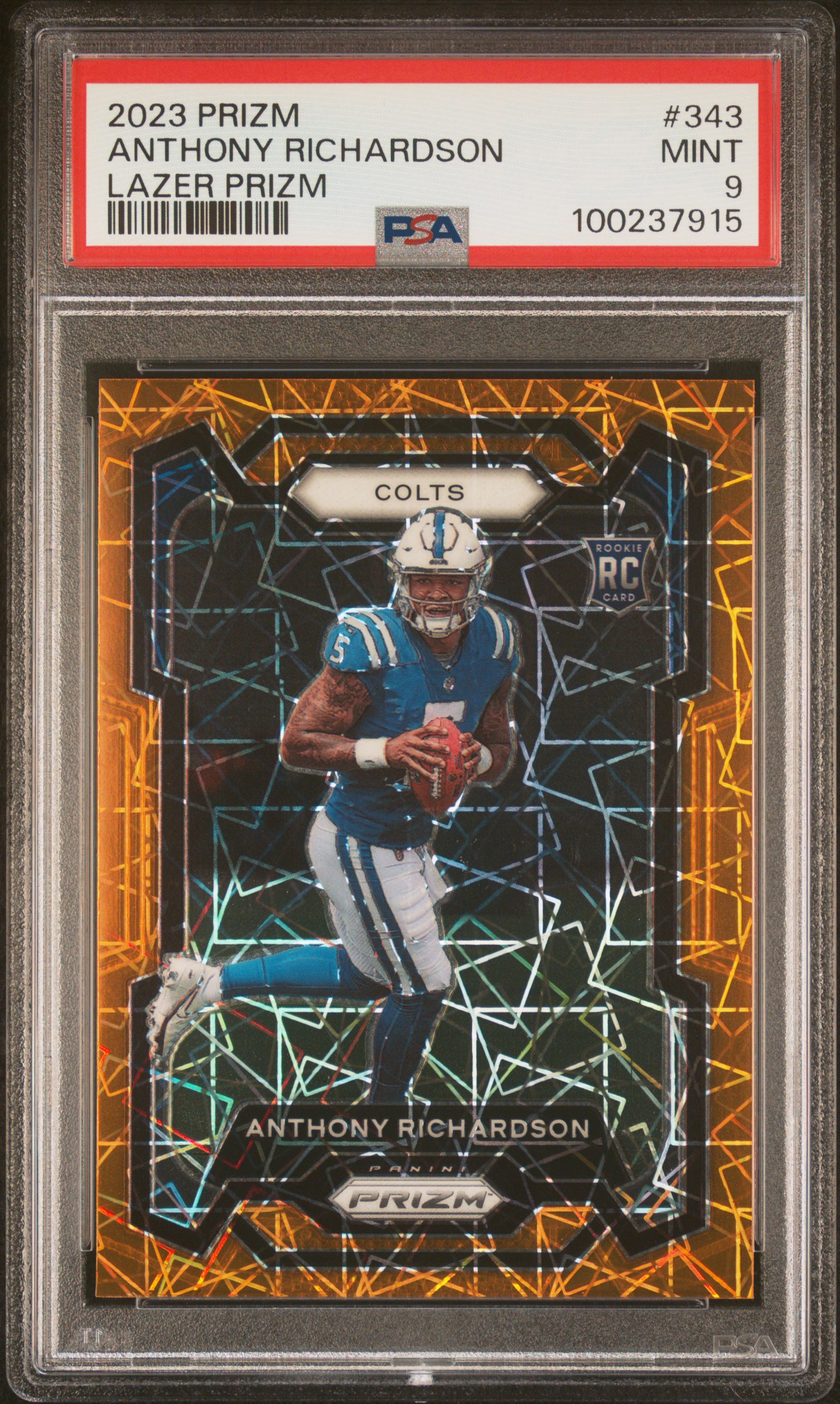 2023 Panini Prizm Anthony Richardson #343 (Lazer Prizm) Mint 9 front