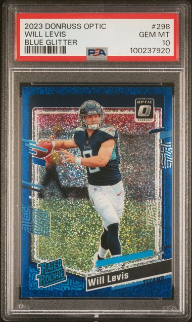 2023 Panini Donruss Optic Will Levis #298 (Blue Glitter) Gem Mt 10 front