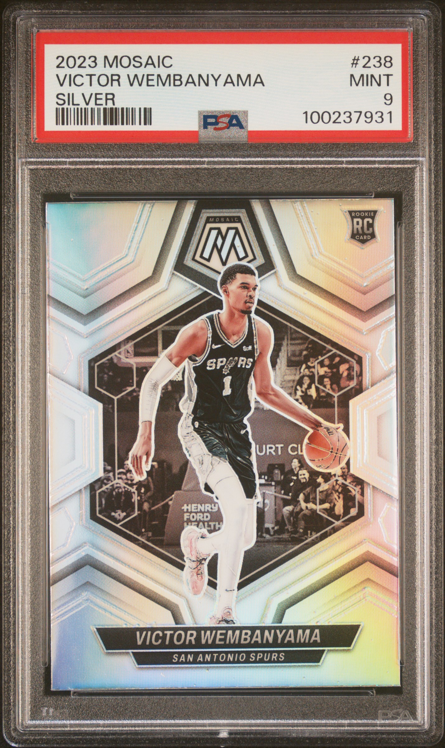 2023 Panini Mosaic Victor Wembanyama #238 (Silver) Mint 9 front