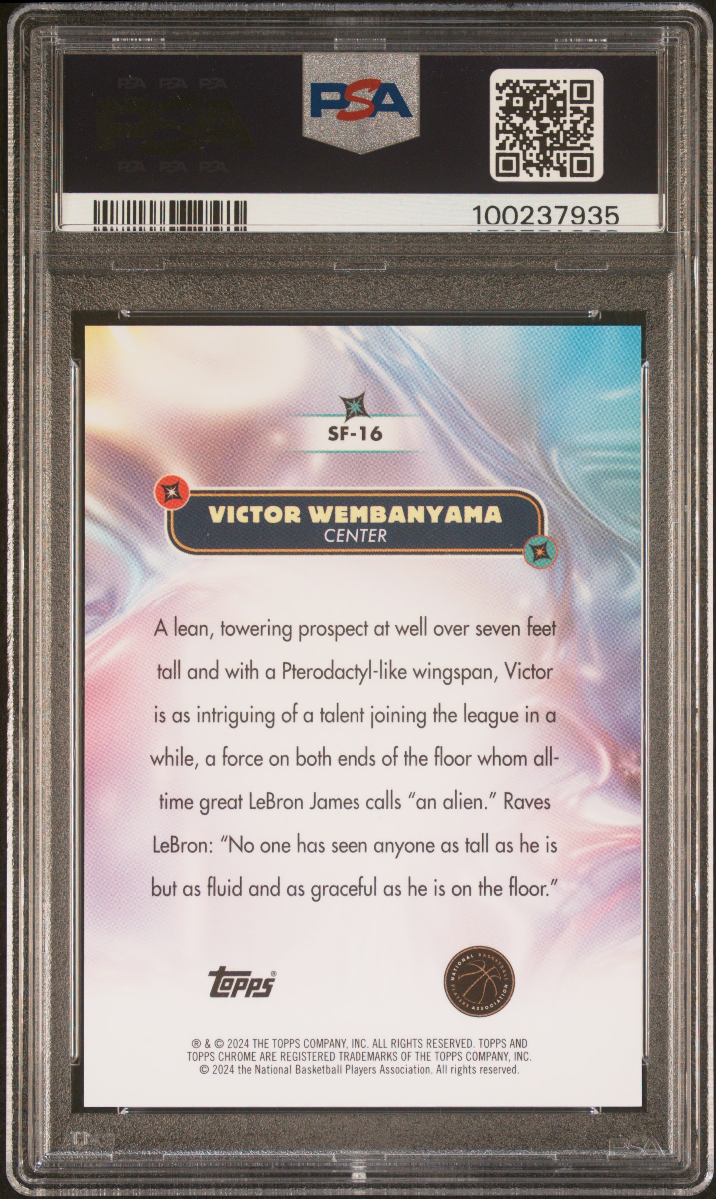 2023 Topps Chrome Superfly Victor Wembanyama #Sf16 Mint 9 back