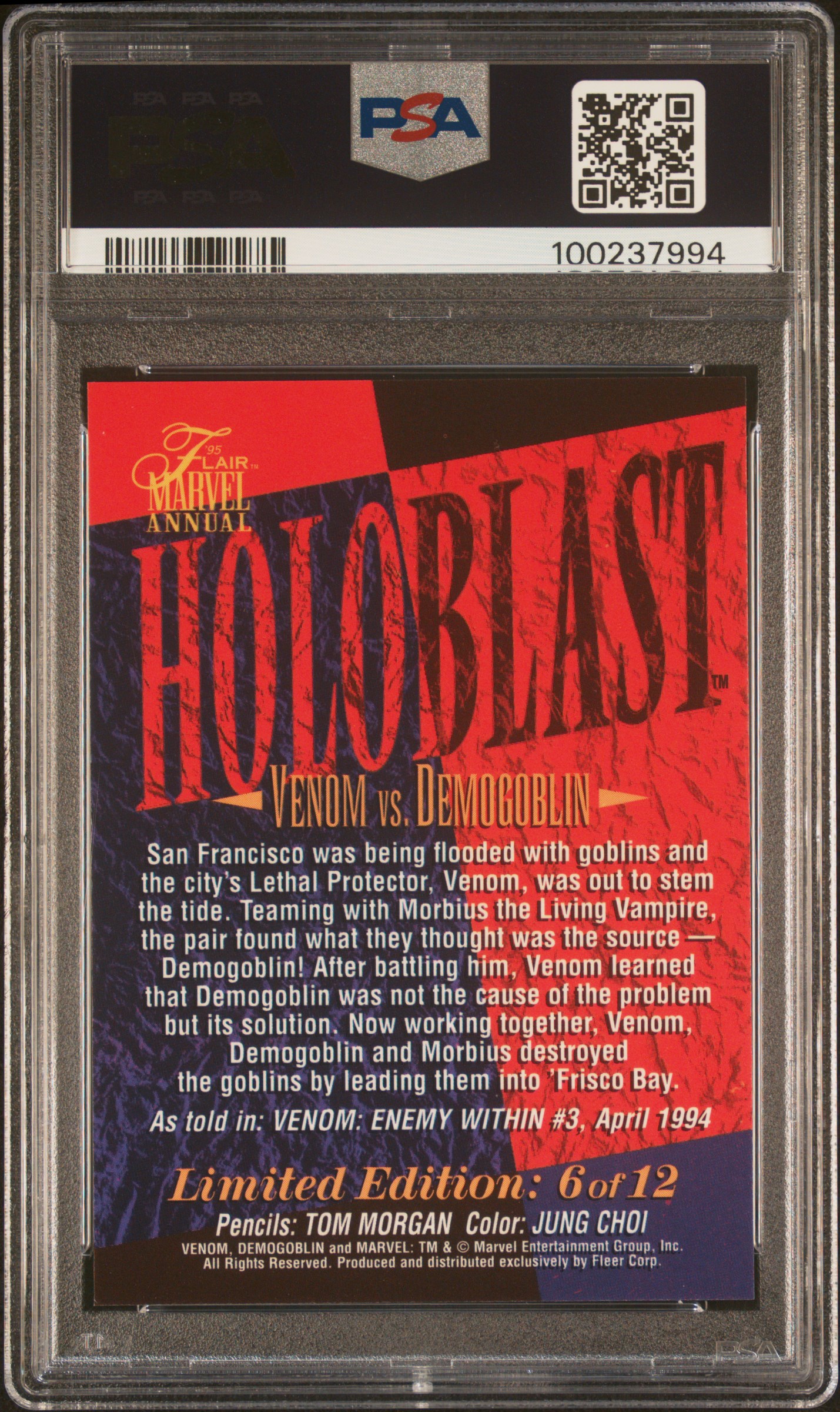 1995 Flair '95 Marvel Annual Holoblast Venom/Demogoblin #6 (Marvel Annual Holoblast) Nm-Mt 8 back