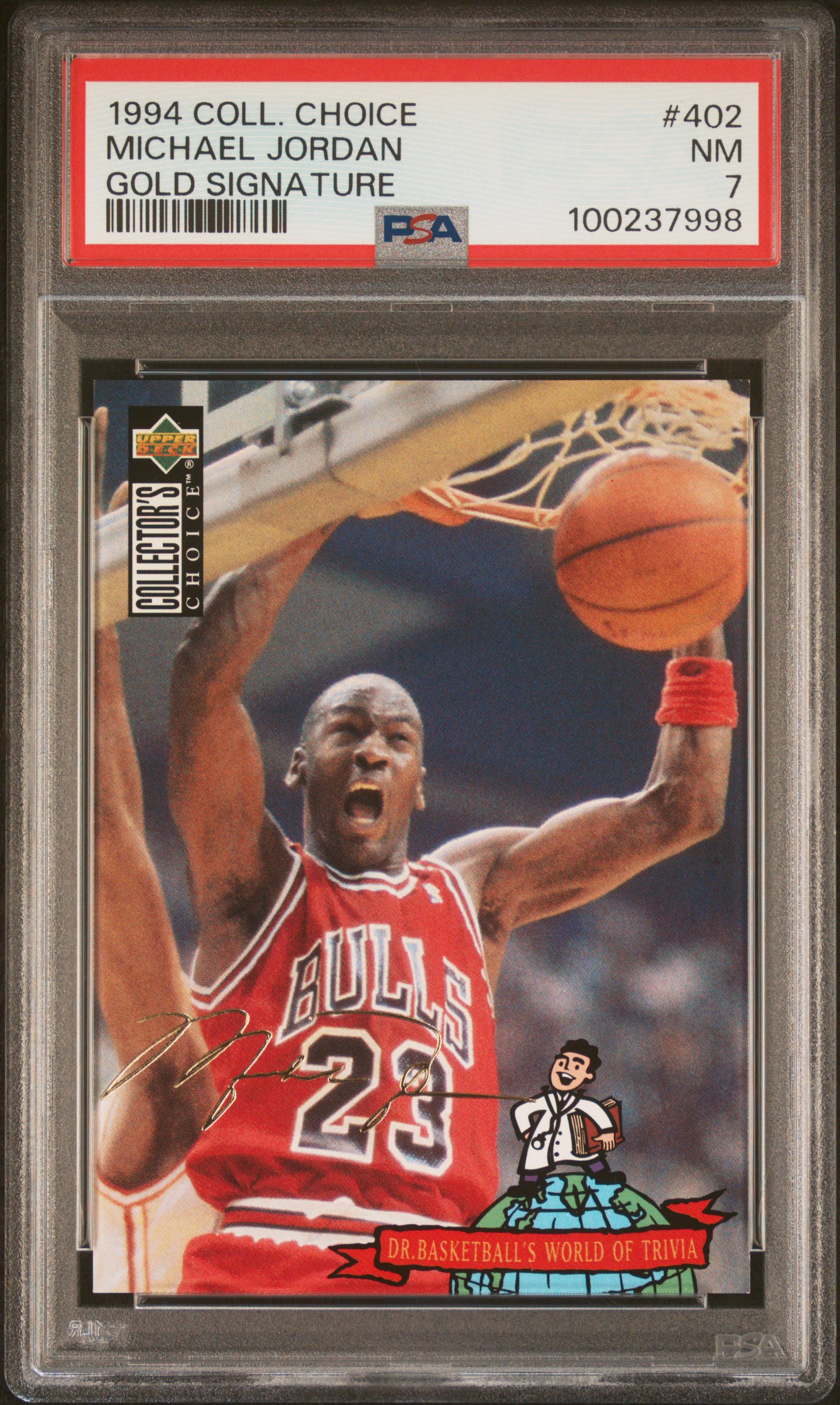 1994 Collector's Choice Michael Jordan #402 (Gold Signature) Nm 7 front