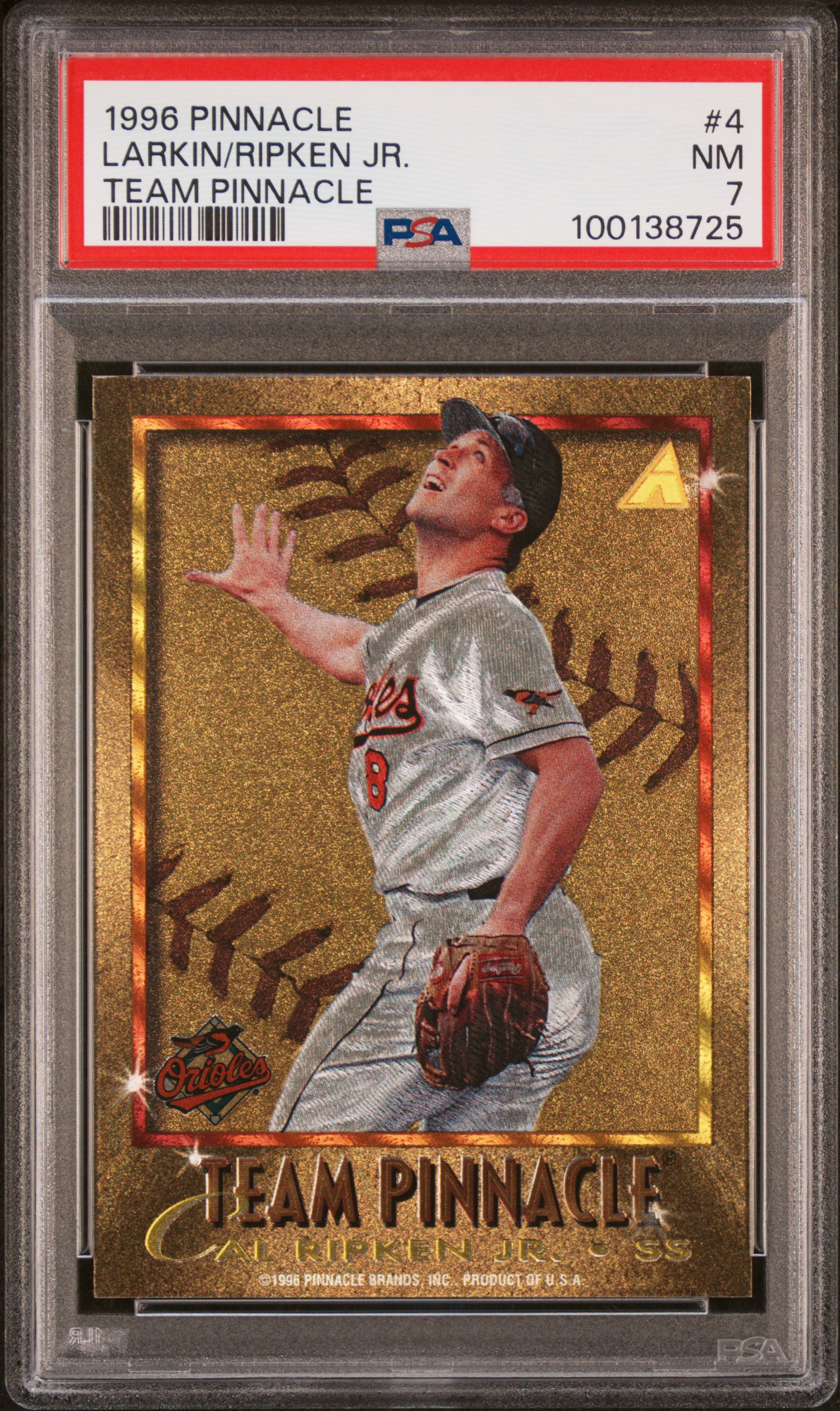 1996 Pinnacle Team Pinnacle Larkin/Ripken Jr. #4 (Team Pinnacle) Nm 7 front