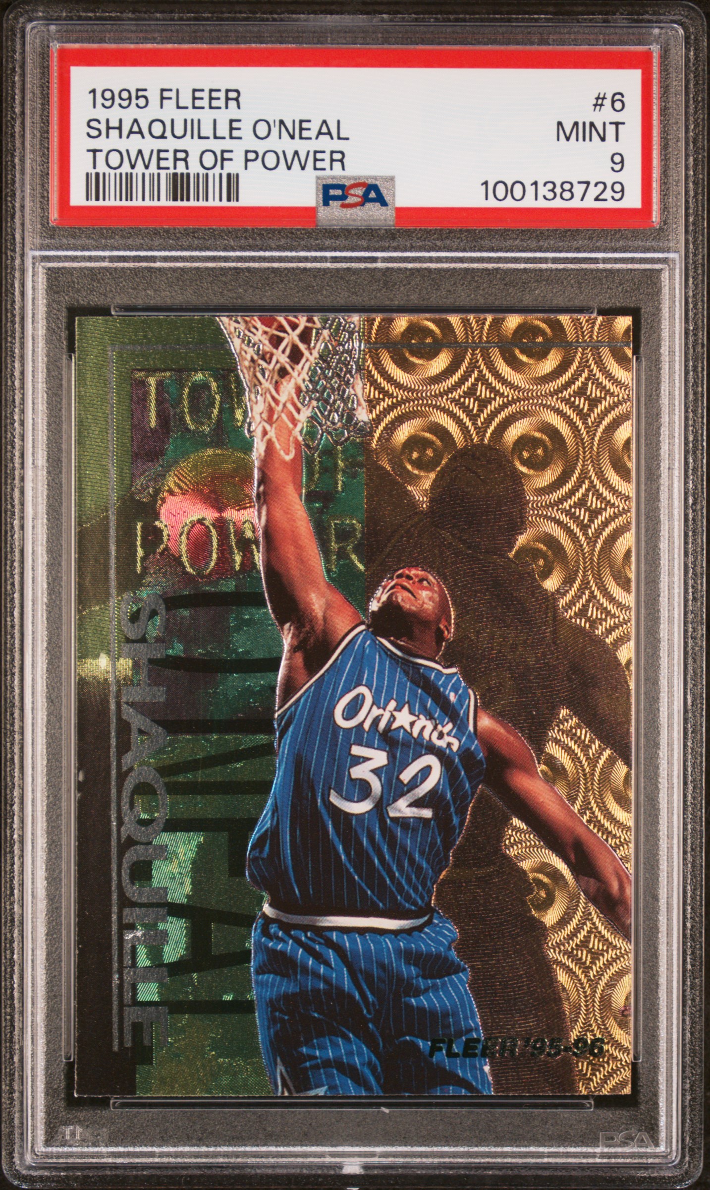 1995 Fleer Tower Of Power Shaquille O'neal #6 (Tower Of Power) Mint 9 front