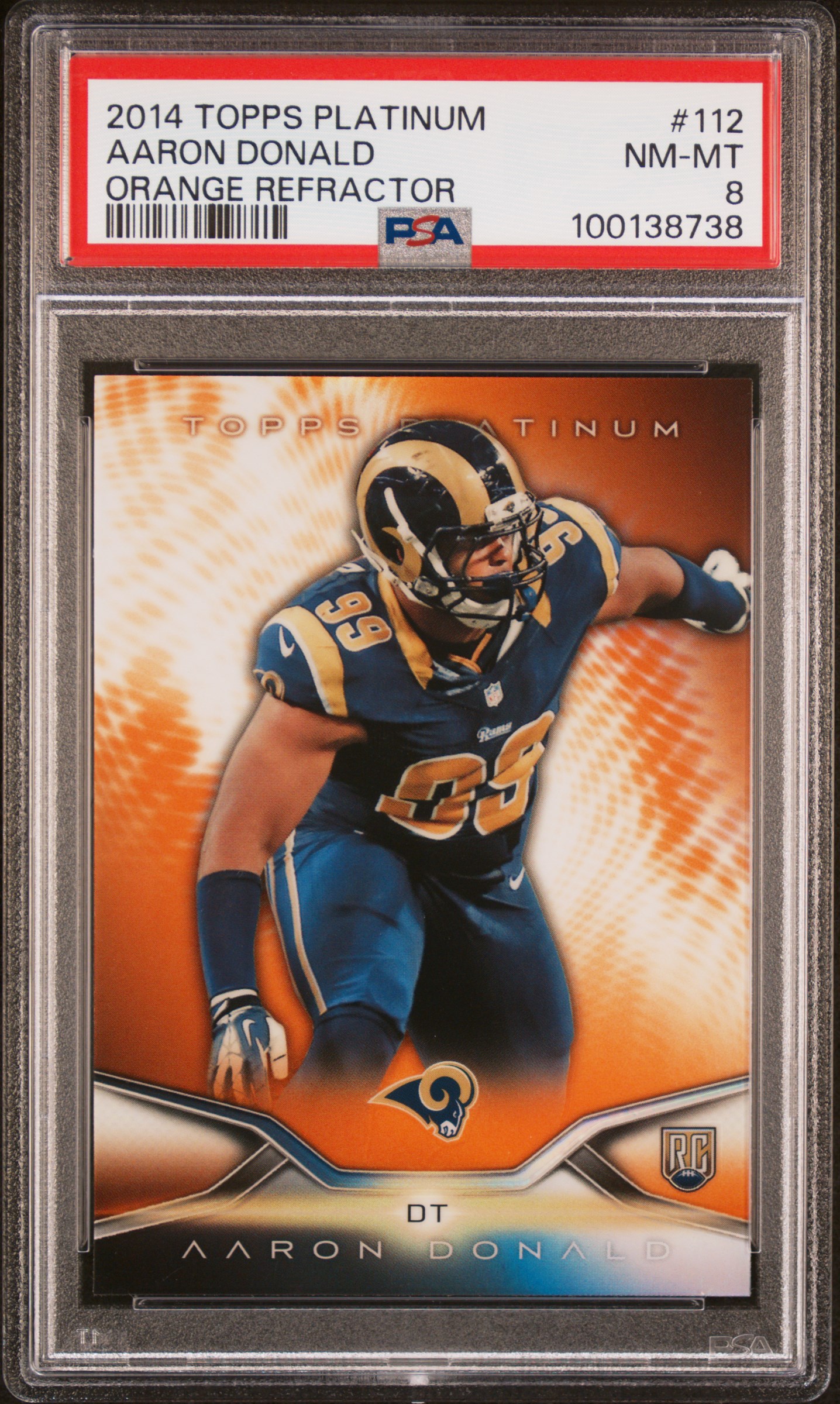 2014 Topps Platinum Aaron Donald #112 (Orange Refractor) Nm-Mt 8 front