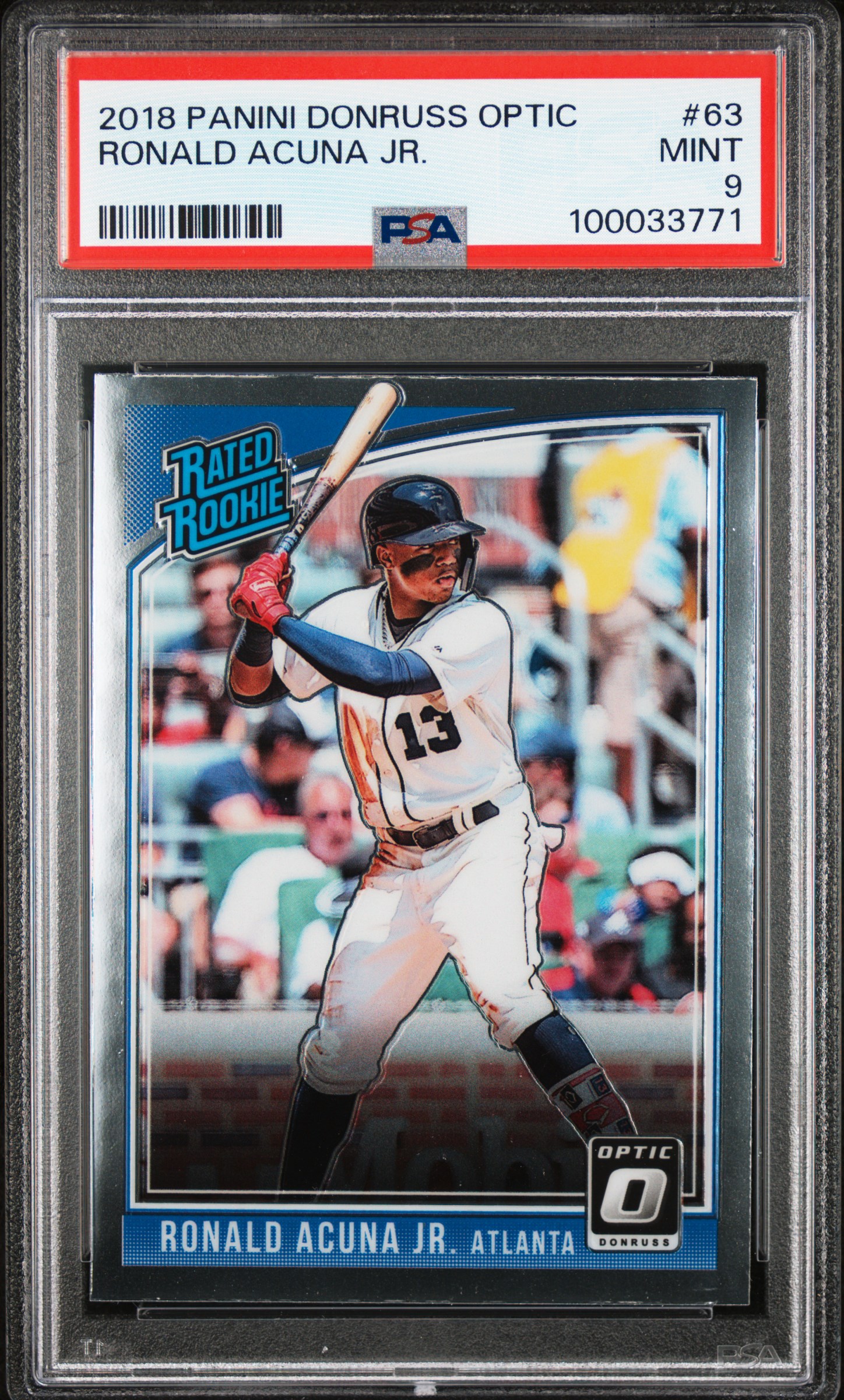 2018 Panini Donruss Optic Ronald Acuna Jr. #63 Mint 9 front