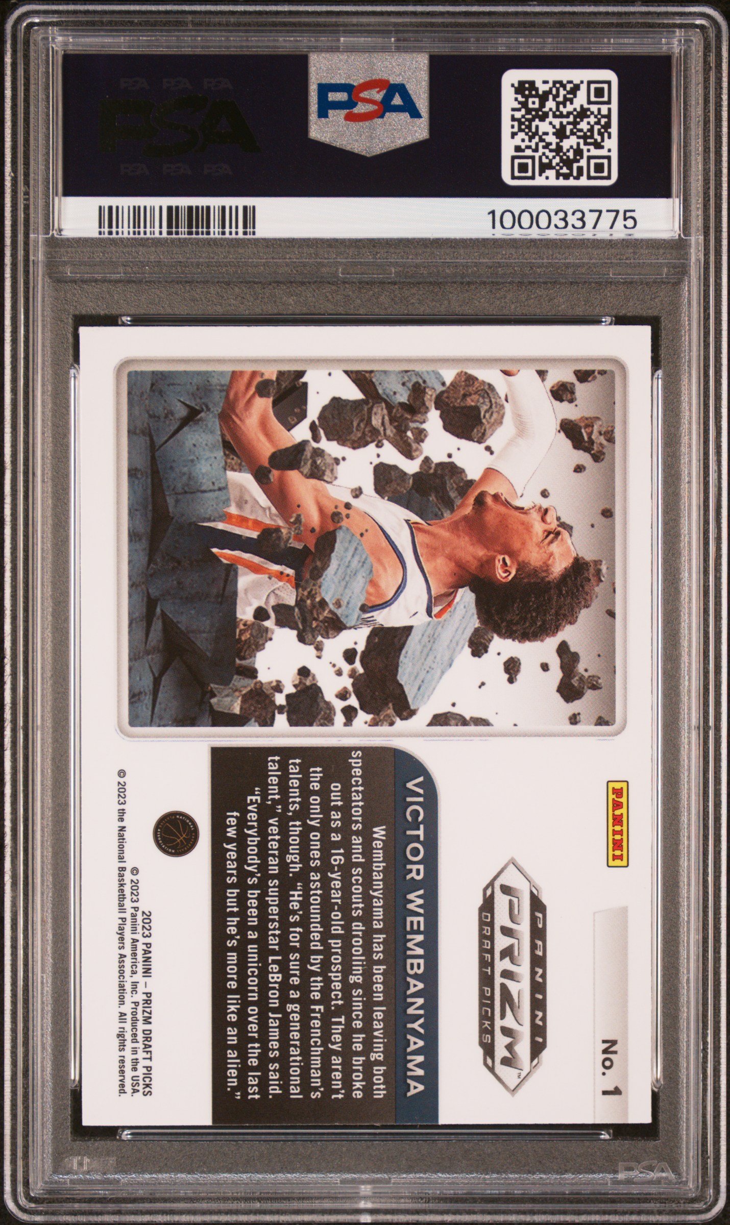 2023 Panini Prizm Draft Picks Prizm Break Victor Wembanyama #1 Gem Mt 10 back