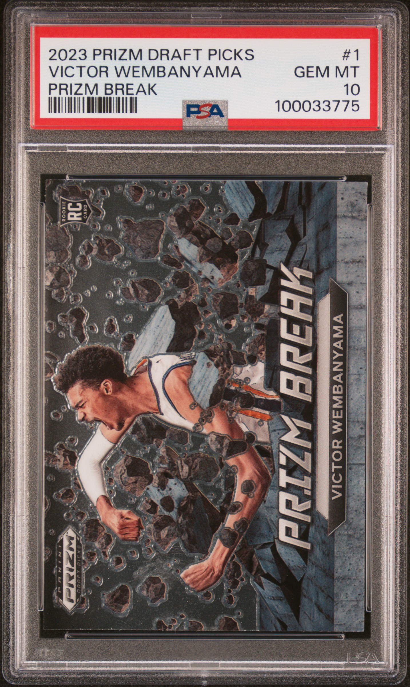 2023 Panini Prizm Draft Picks Prizm Break Victor Wembanyama #1 Gem Mt 10 front