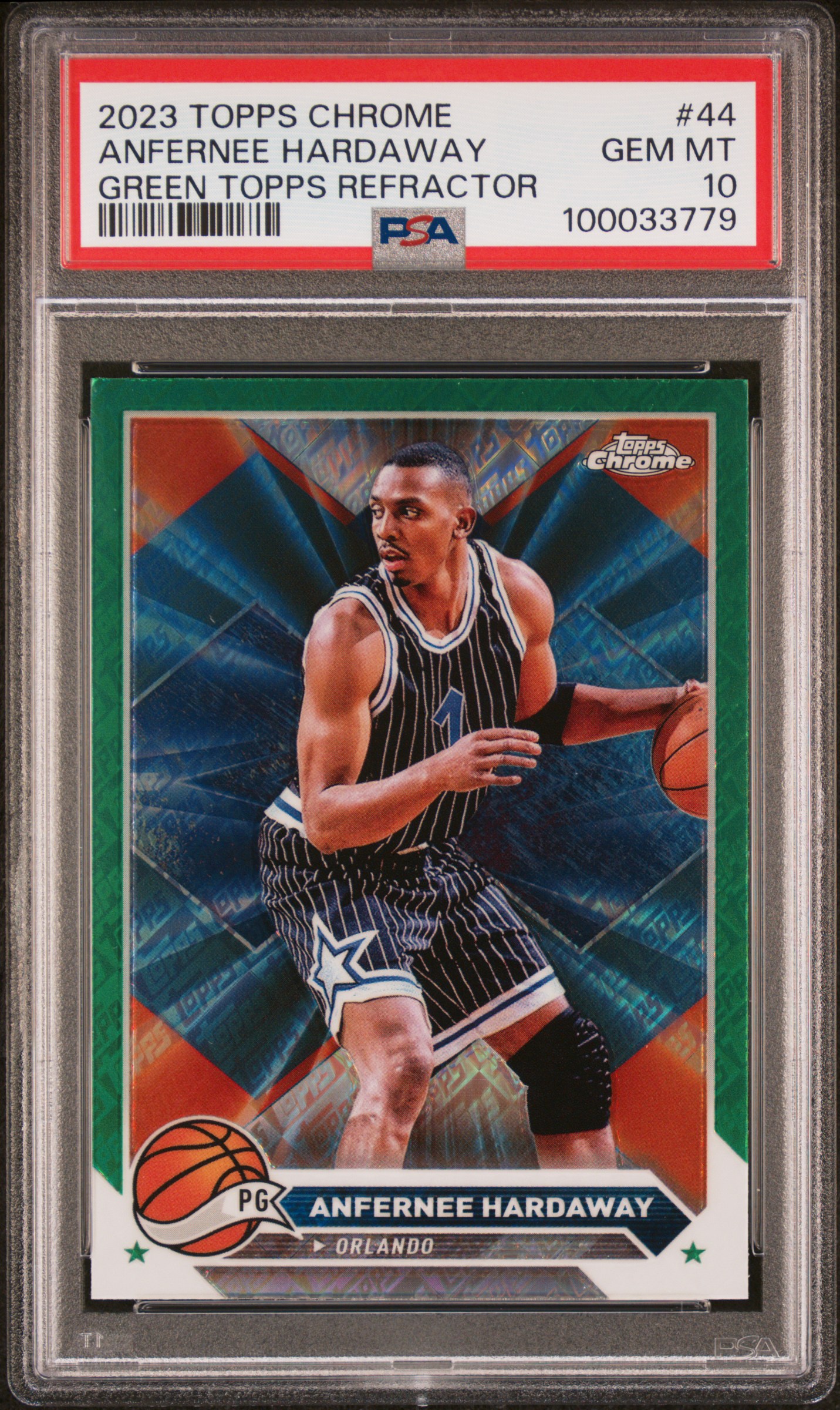 2023 Topps Chrome Anfernee Hardaway #44 (Green Topps Refractor) Gem Mt 10 front