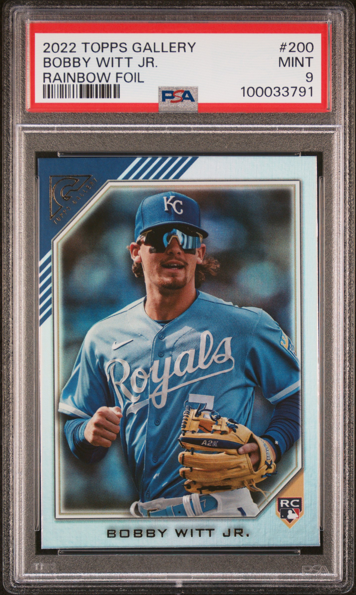 2022 Topps Gallery Bobby Witt Jr. #200 (Rainbow Foil) Mint 9 front