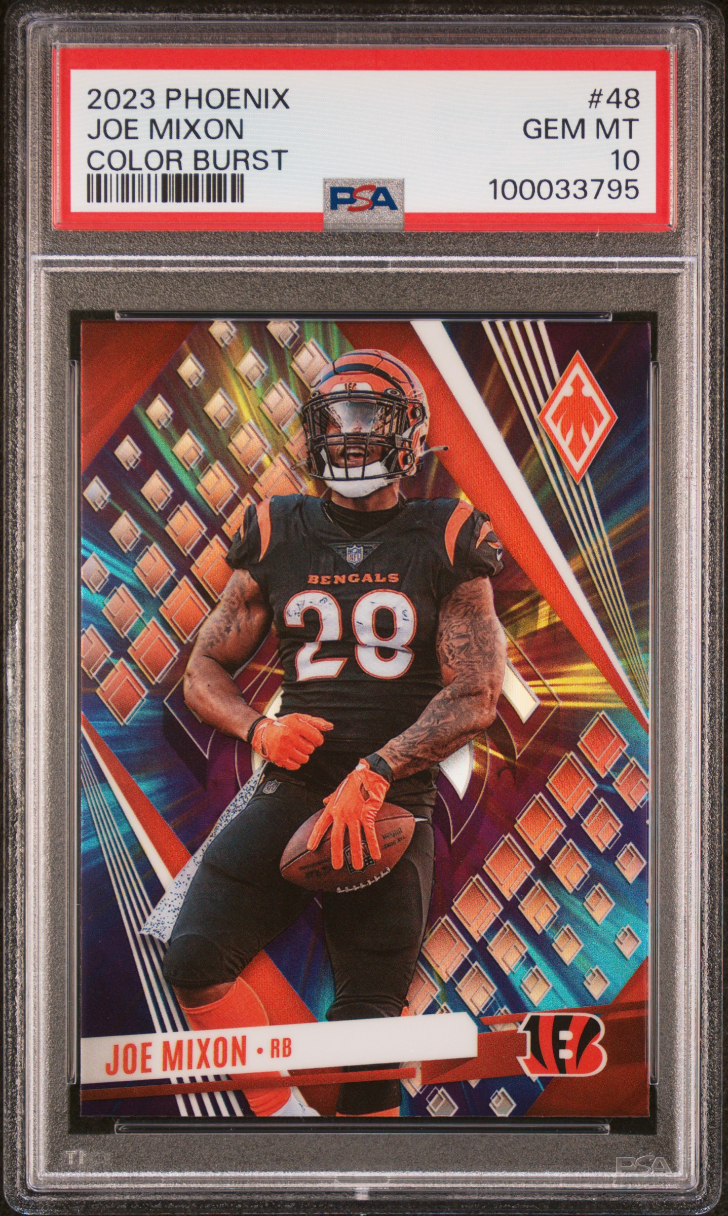 2023 Panini Phoenix Joe Mixon #48 (Color Burst) Gem Mt 10 front
