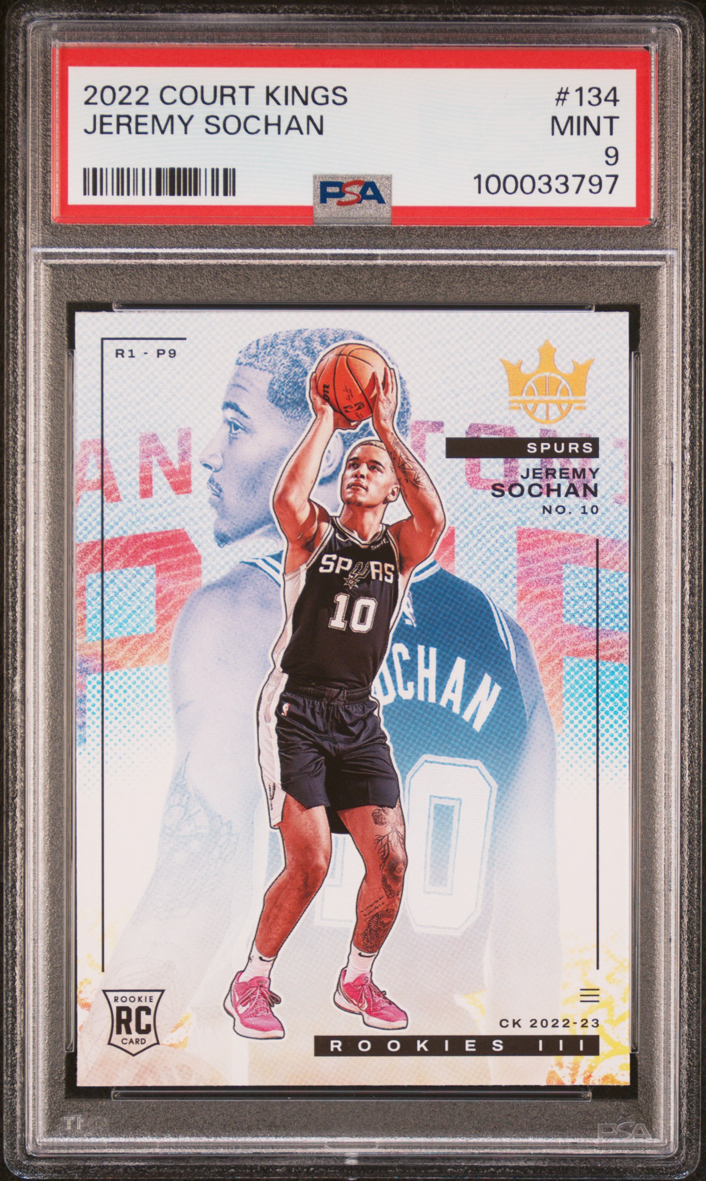 2022 Panini Court Kings Jeremy Sochan #134 Mint 9 front