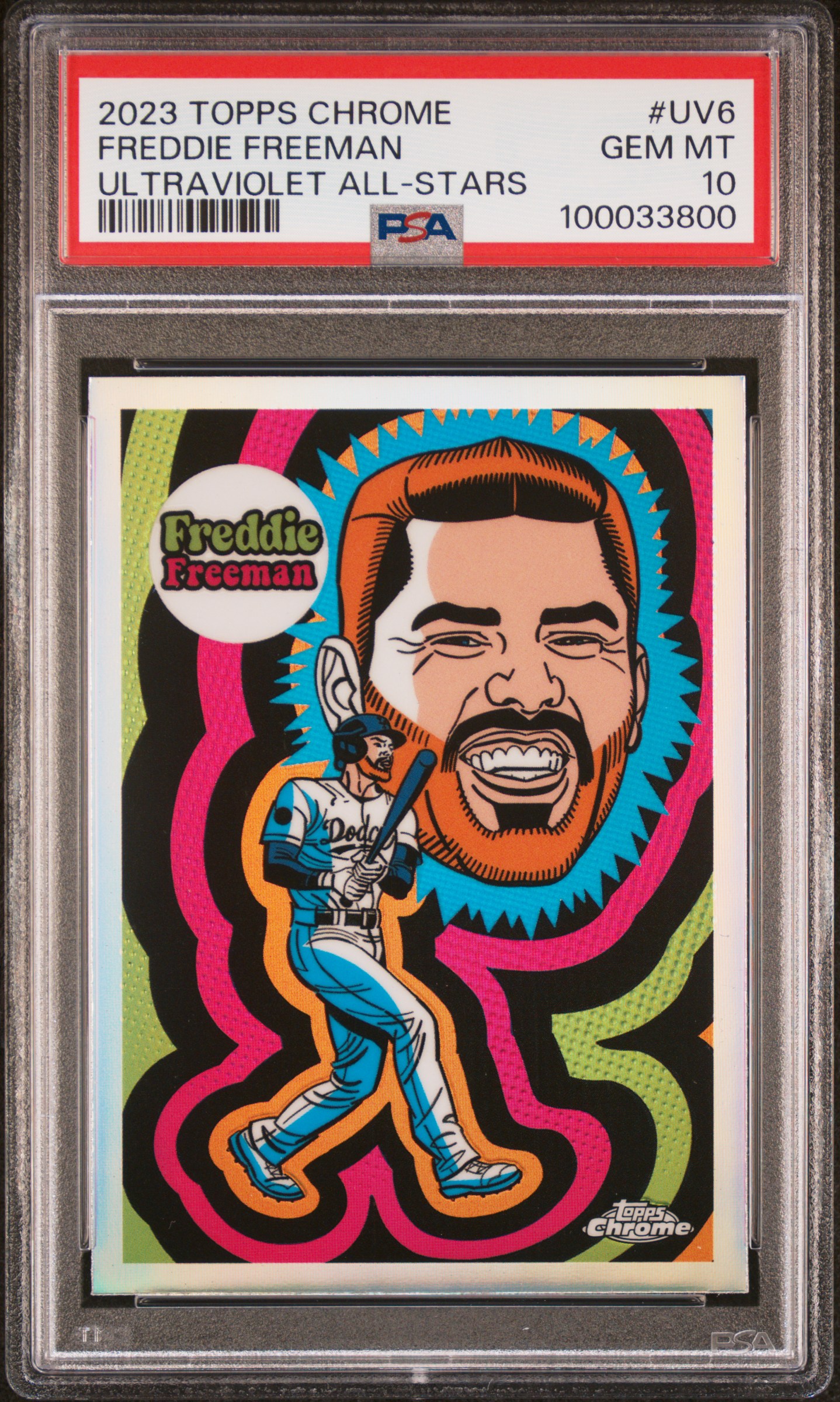 2023 Topps Chrome Ultraviolet All-Stars Freddie Freeman #Uv6 Gem Mt 10 front