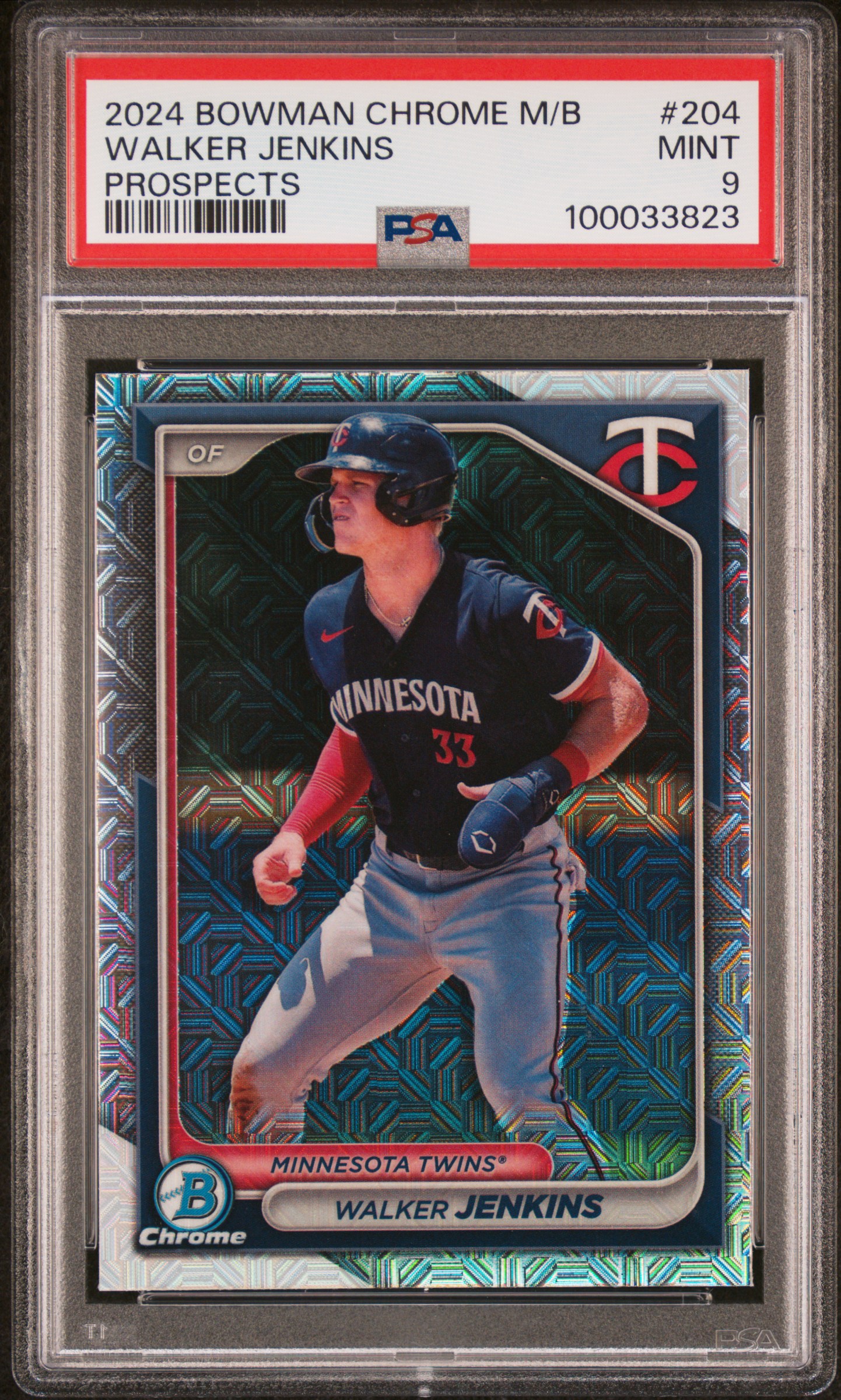 2024 Bowman Mega Box Chrome Prospects Walker Jenkins #204 (Prospects) Mint 9 front