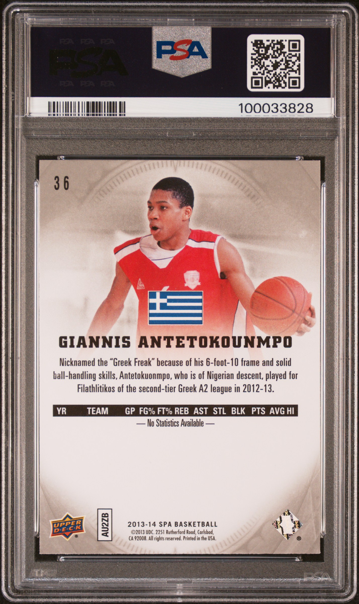 2013 Sp Authentic G.antetokounmpo #36 Mint 9 back