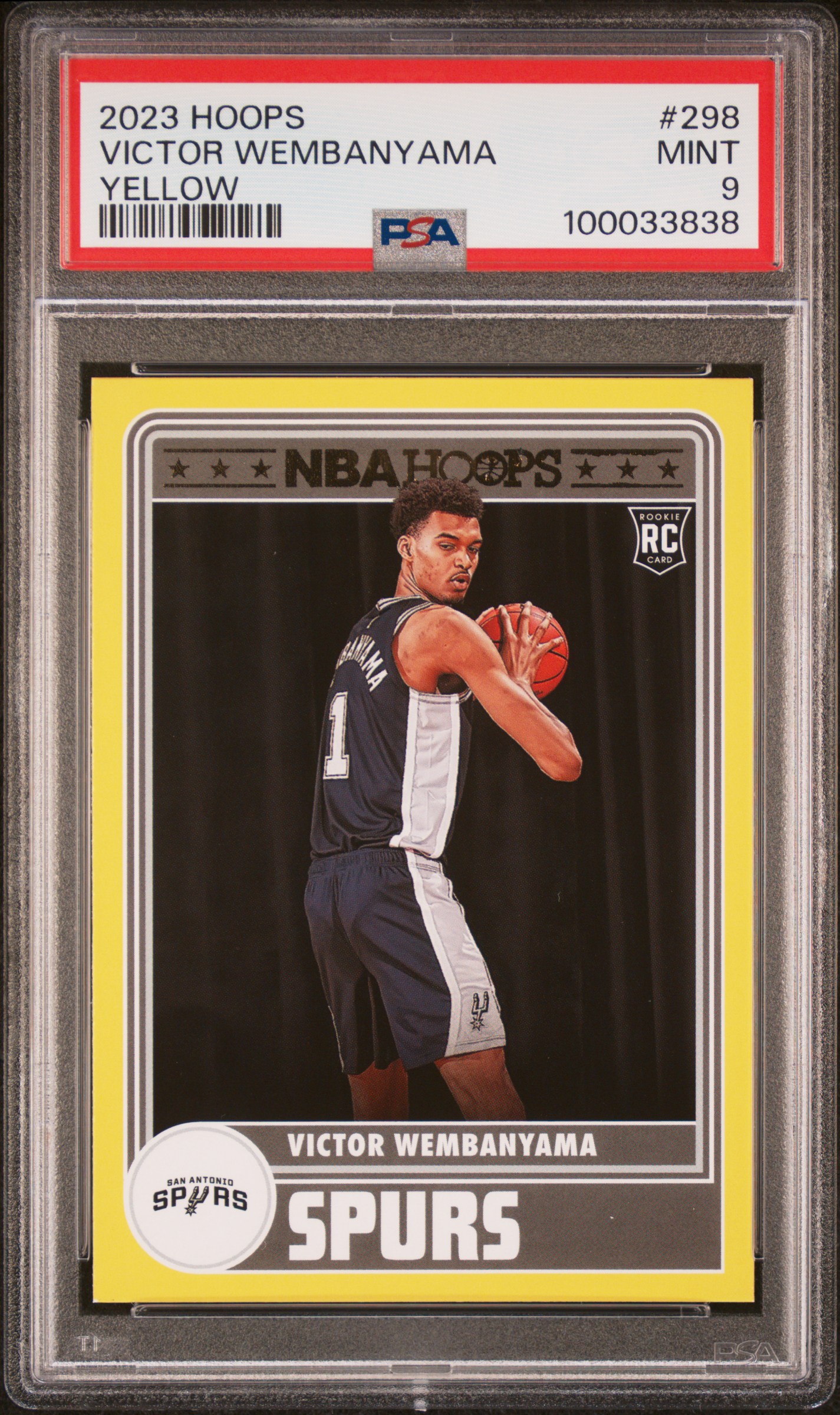 2023 Panini Nba Hoops Victor Wembanyama #298 (Yellow) Mint 9 front