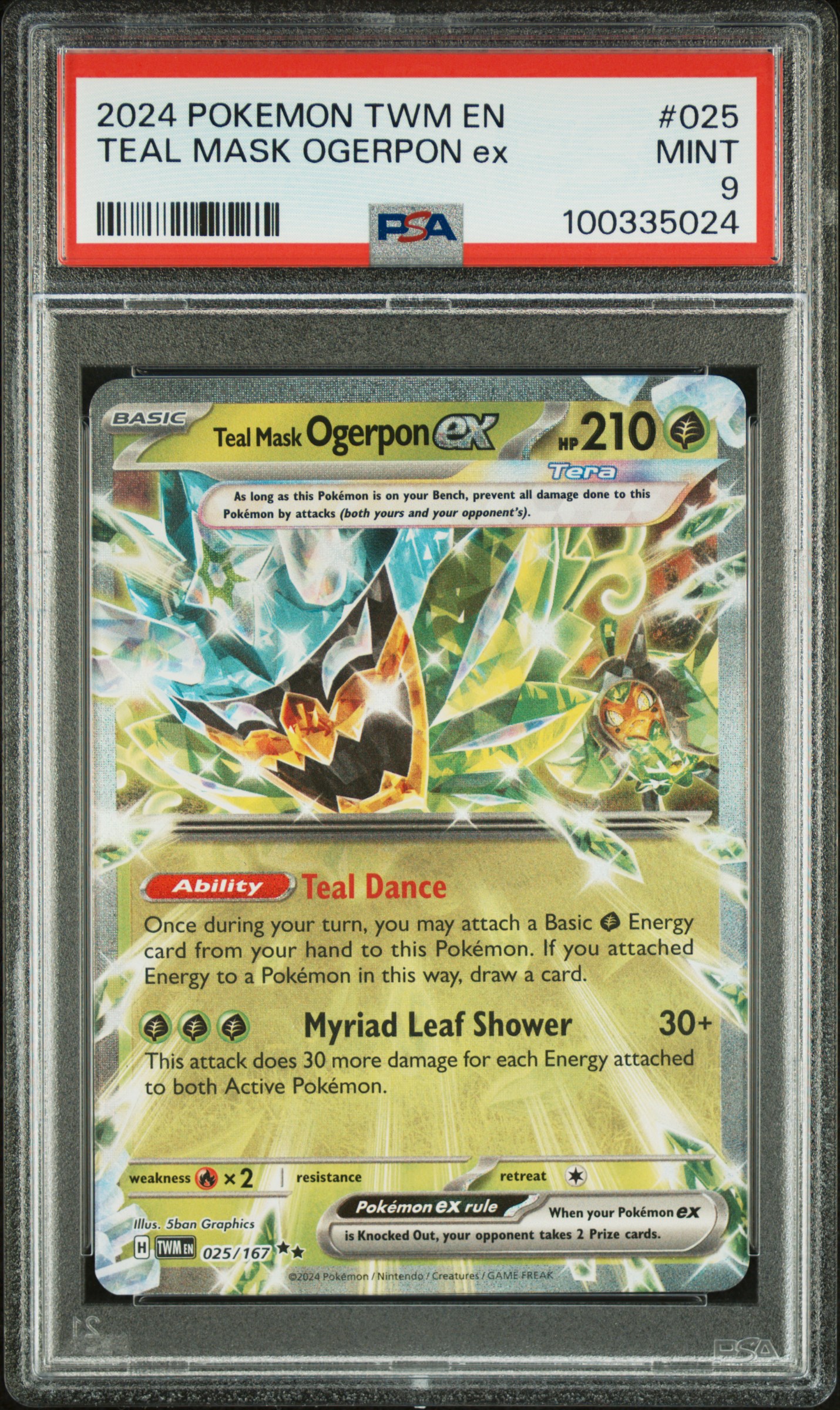 2024 Pokemon Twm En-Twilight Masquerade Teal Mask Ogerpon Ex #025 Mint 9 front