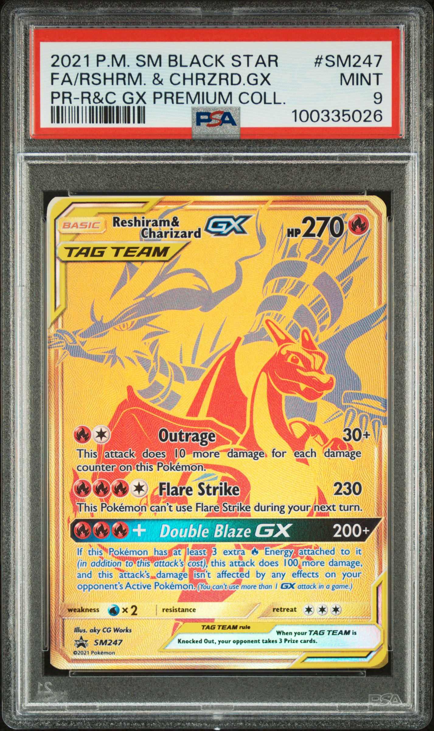 2021 Pokemon Sm Black Star Promo Fa/Rshrm. & Chrzrd.gx #Sm247 (Pr-R&C Gx Premium Coll.) Mint 9 front