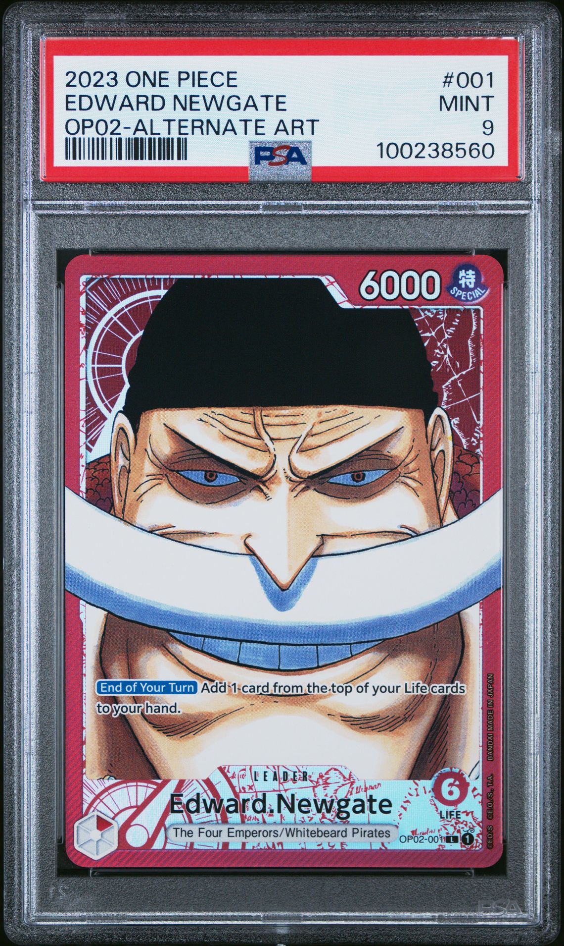 2023 One Piece ONE PIECE OP02-PARAMOUNT WAR ALTERNATE ART #001 Edward Newgate front