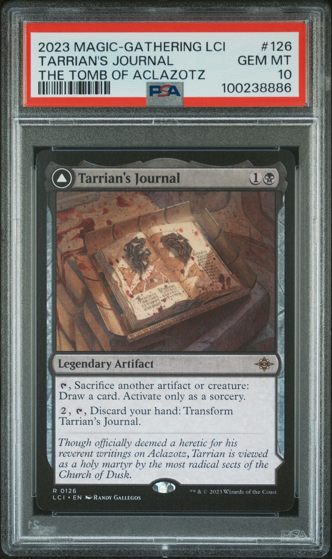 2023 MTG MAGIC THE GATHERING THE LOST CAVERNS OF IXALAN THE TOMB OF ACLAZOTZ #126 Tarrian's Journal front