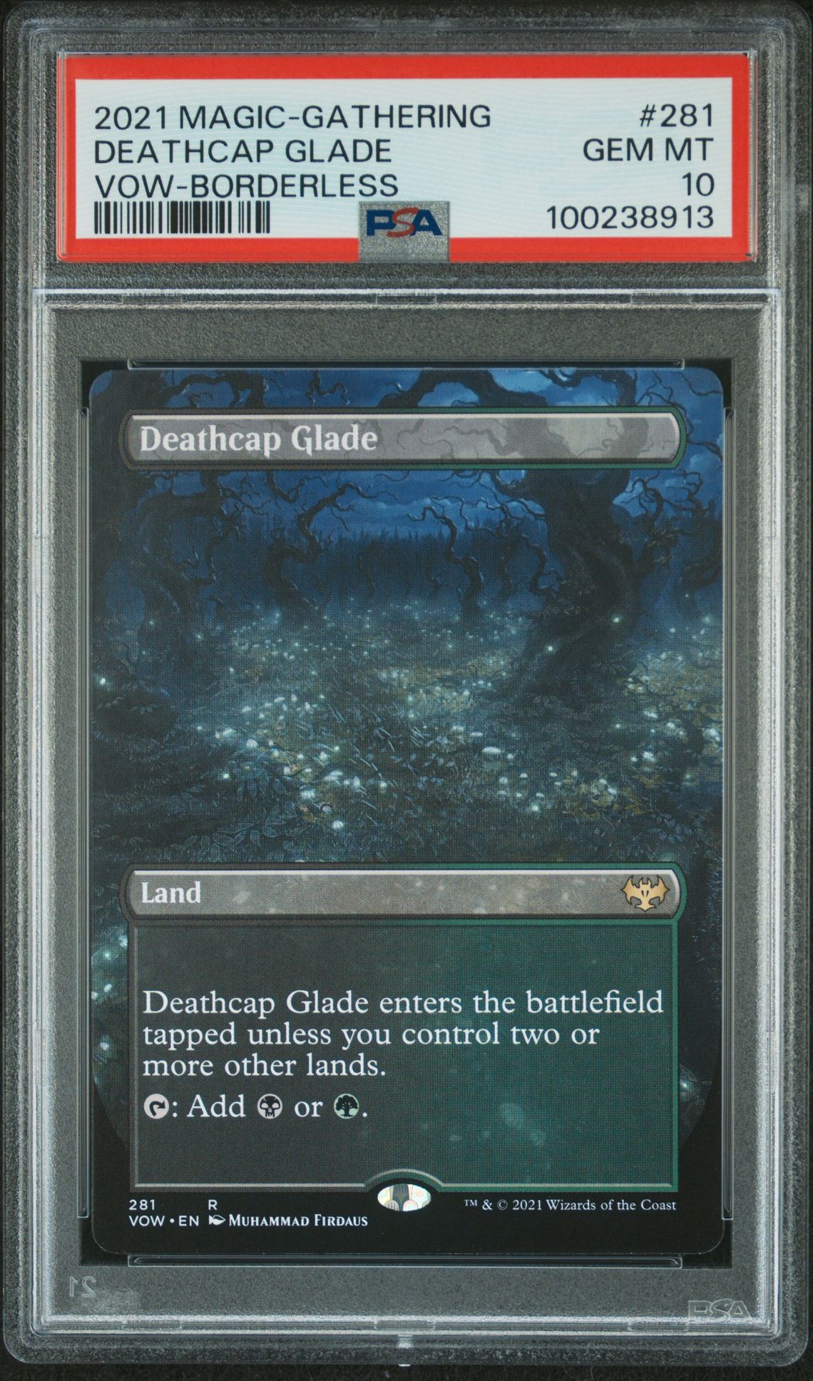2021 MTG MAGIC THE GATHERING INNISTRAD: CRIMSON VOW BORDERLESS #281 Deathcap Glade front