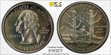 2001-S 25C Vermont PR68DCAM