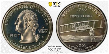 2001-S 25C North Carolina PR68DCAM
