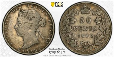 1892 50C VF25