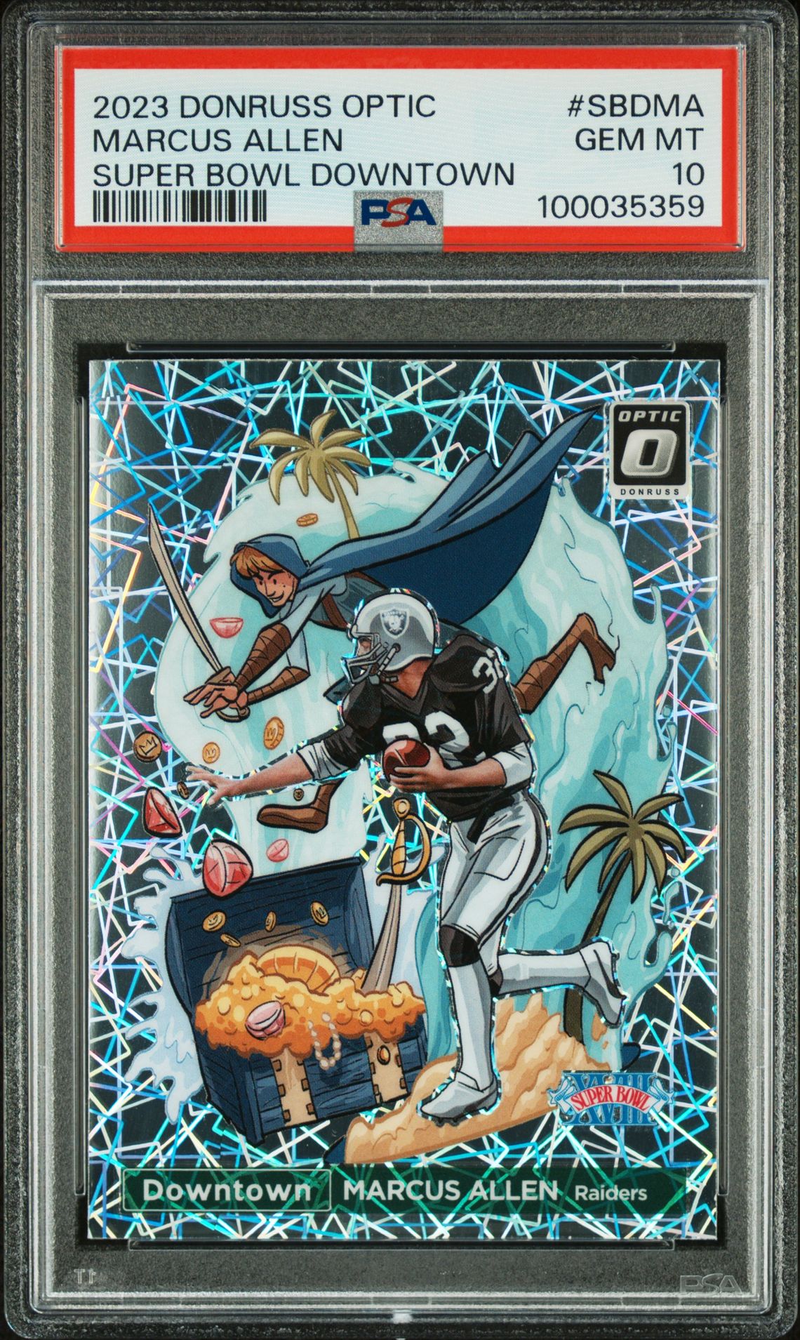 2023 Panini Donruss Optic Super Bowl Downtown Marcus Allen #Sbdma Gem Mt 10 front