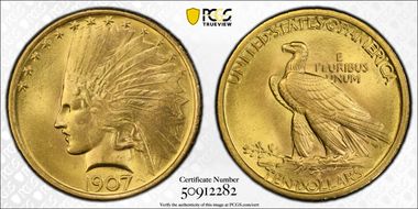 1907 $10 Indian MS65