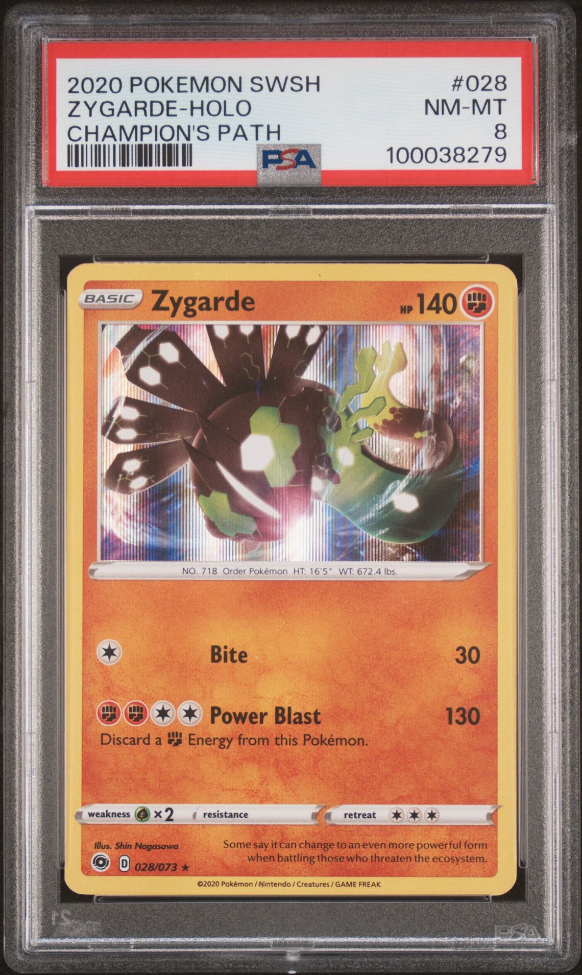 2020 Pokemon POKEMON SWORD & SHIELD CHAMPION'S PATH Holo #028 Zygarde-Holo front