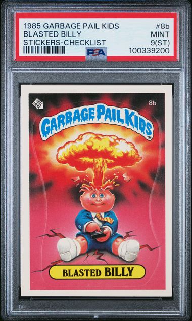 1985 Topps Garbage Pail Kids STICKERS-CHECKLIST #8B Blasted Billy front