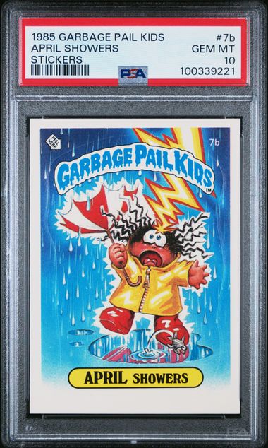 1985 Topps GARBAGE PAIL KIDS STICKERS STICKERS #7b April Showers front