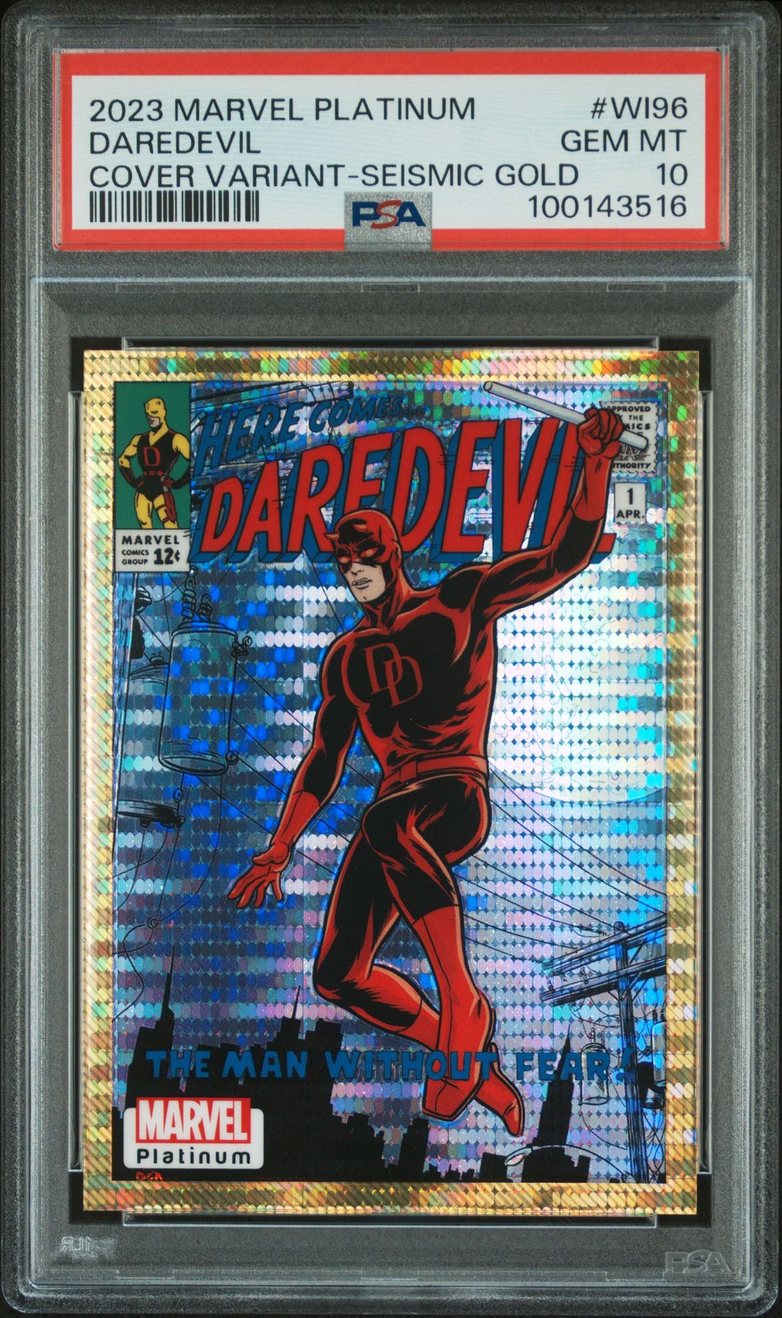 2023 Marvel UPPER DECK MARVEL PLATINUM COVER VARIANT Gold #WI96 Daredevil front