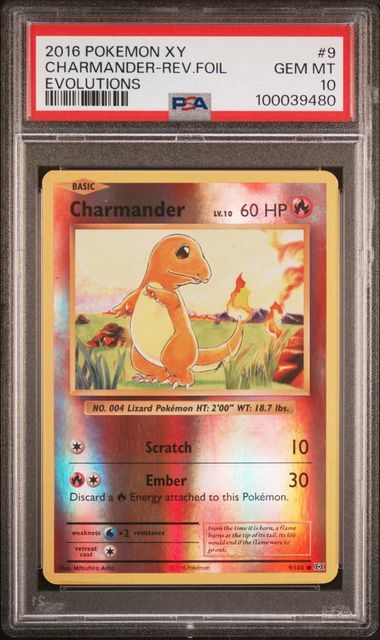 2016 Pokemon XY Evolutions Foil #9 XY Evolutions Charmander-Reverse front