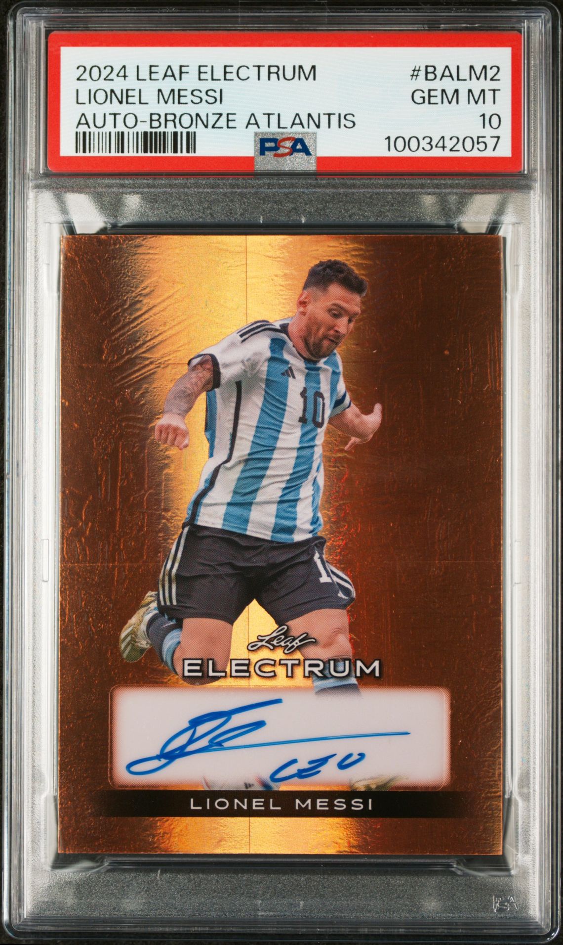 2024 Leaf LEAF ELECTRUM AUTOGRAPHS Bronze Lionel Messi front