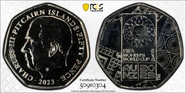 2023 50p FIFA Women's World Cup MS64