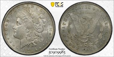 1878 7TF $1 Reverse of 1878 MS62