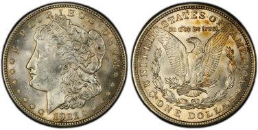 1921 $1 Morgan MS63
