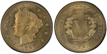 1883 5C No CENTS MS63