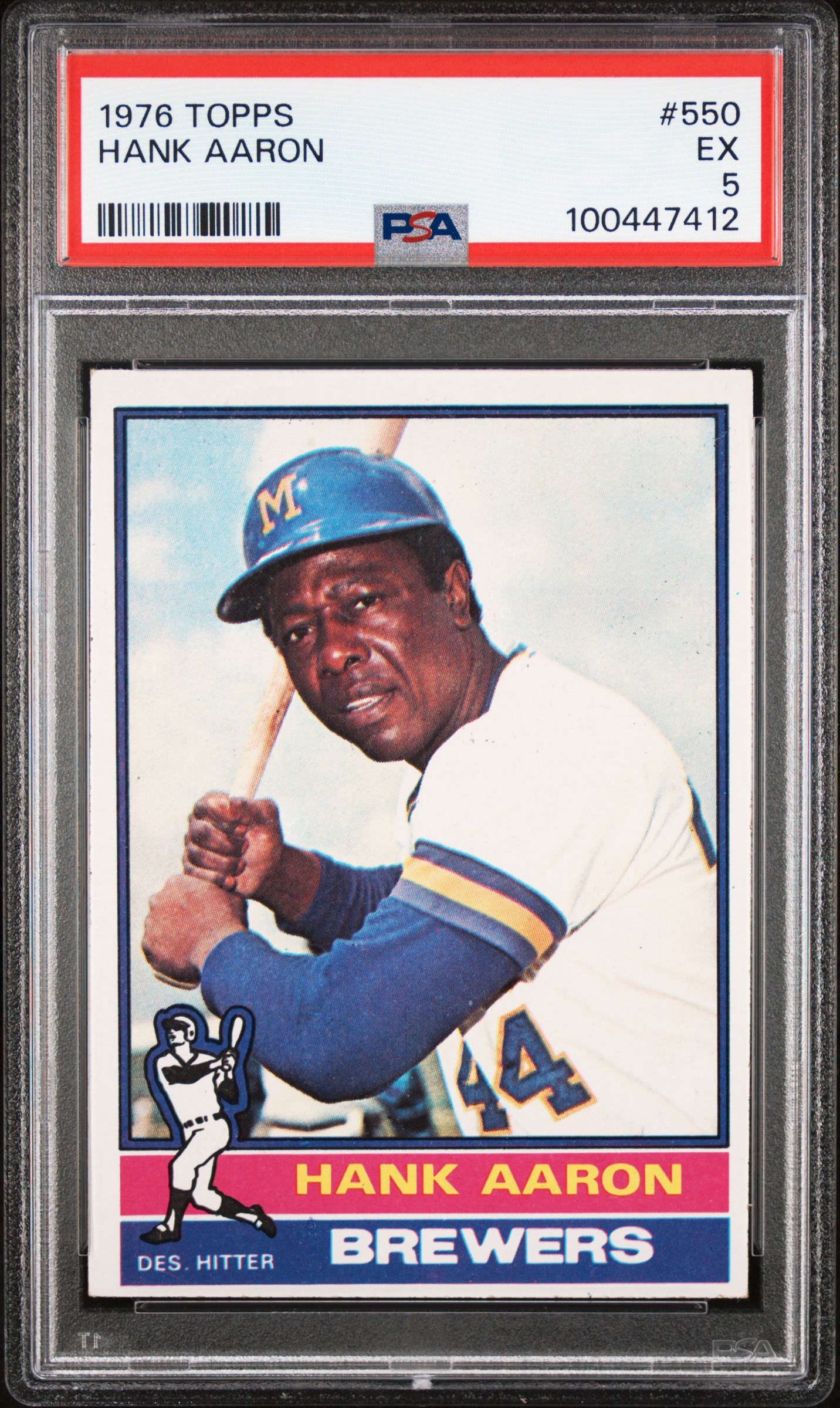1976 Topps Hank Aaron #550 Ex 5 front